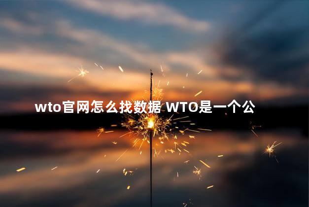 wto官网怎么找数据 WTO是一个公平的竞争规则吗